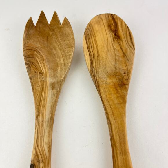 Olivewood 2 Piece Salad Serving Set - Picture 2 of 4